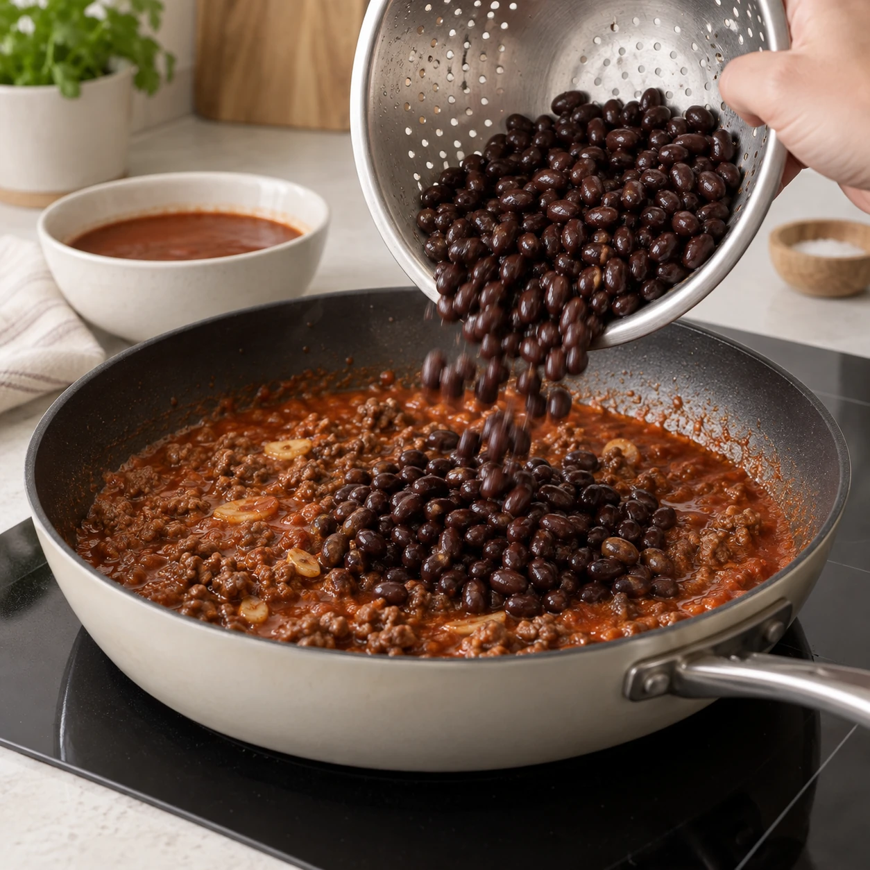 Build the bean sauce