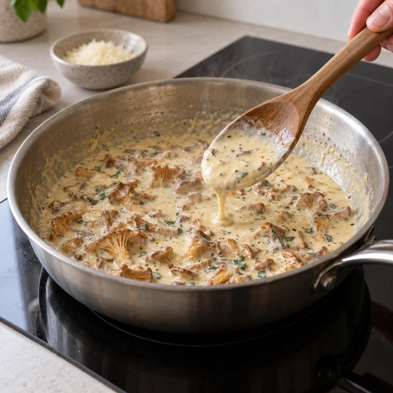 Make the cream sauce
