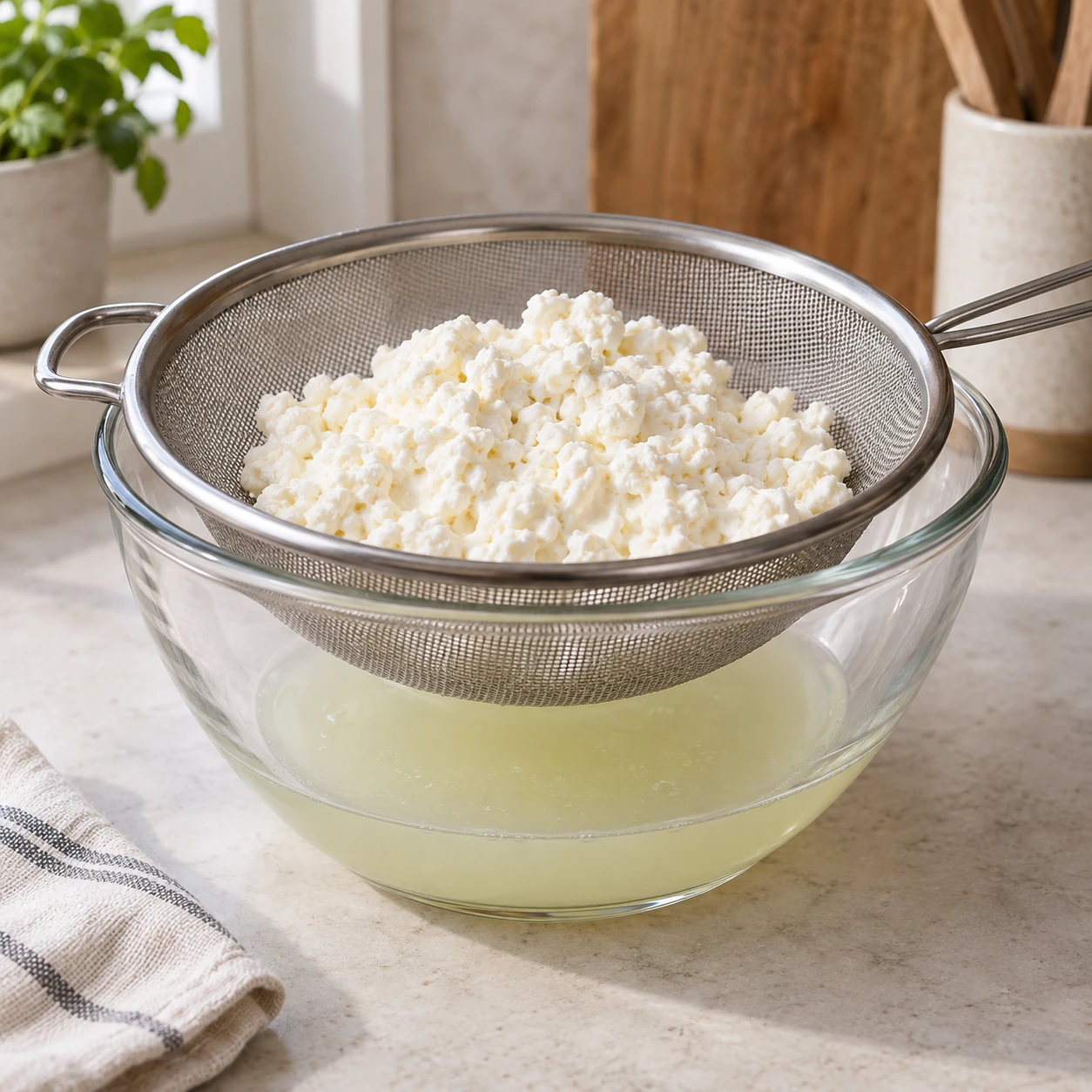 Drain the cottage cheese