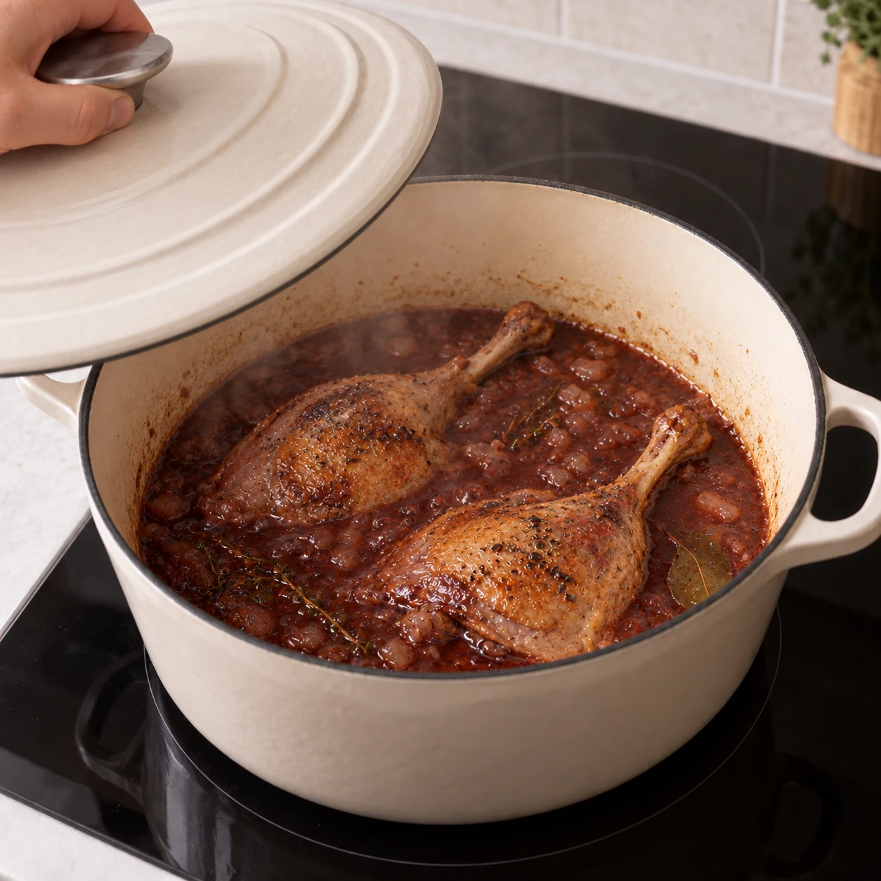 Braise the duck