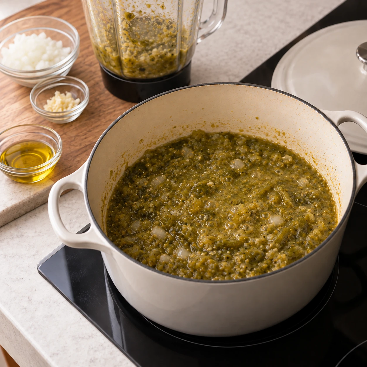 Make the green chile sauce