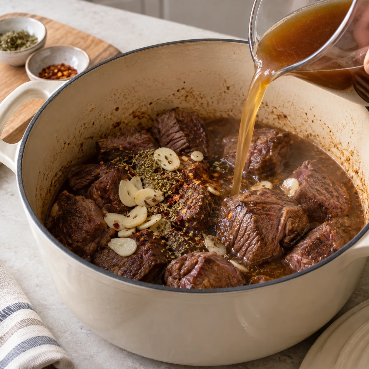 Braise the Italian beef