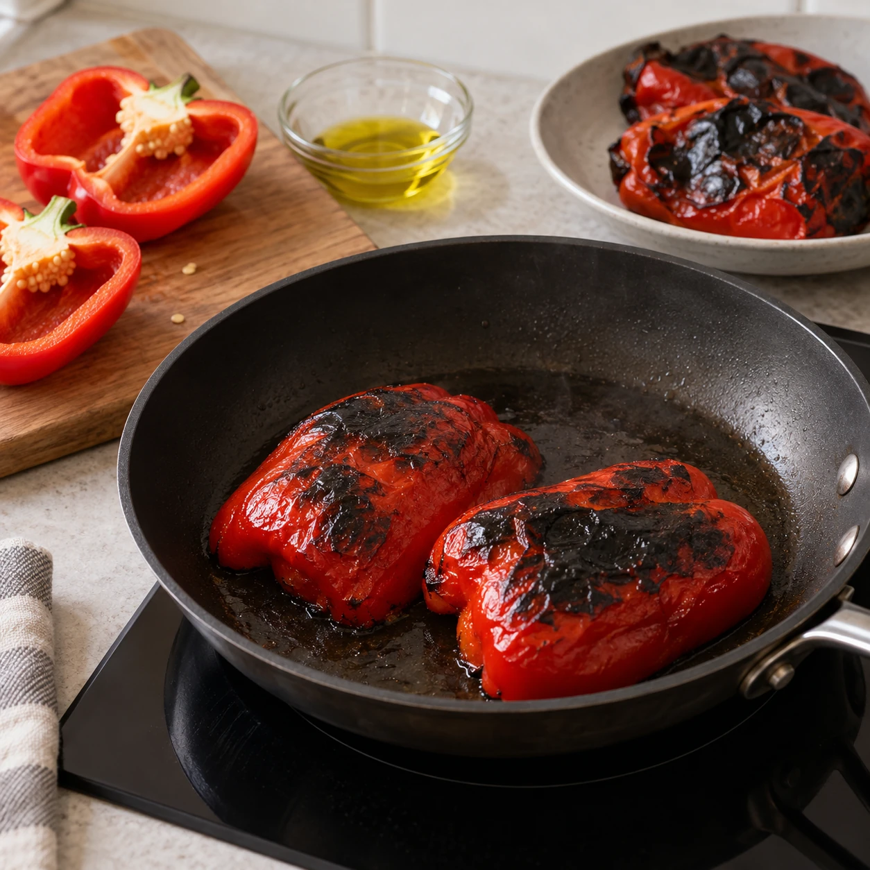 Char the peppers