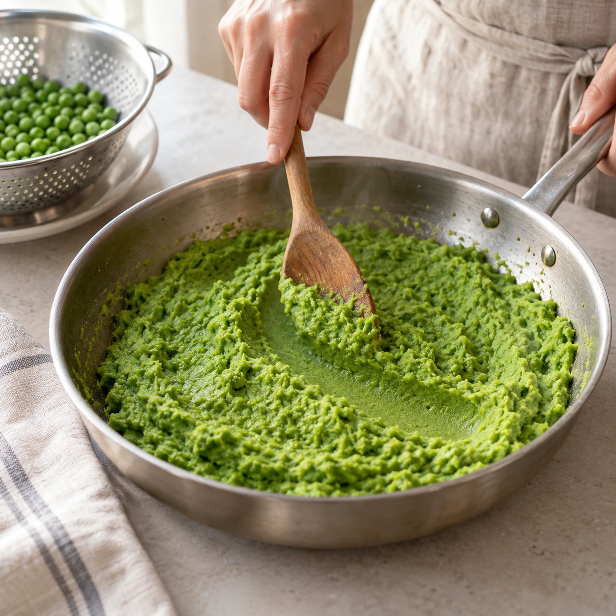 Make the pea puree