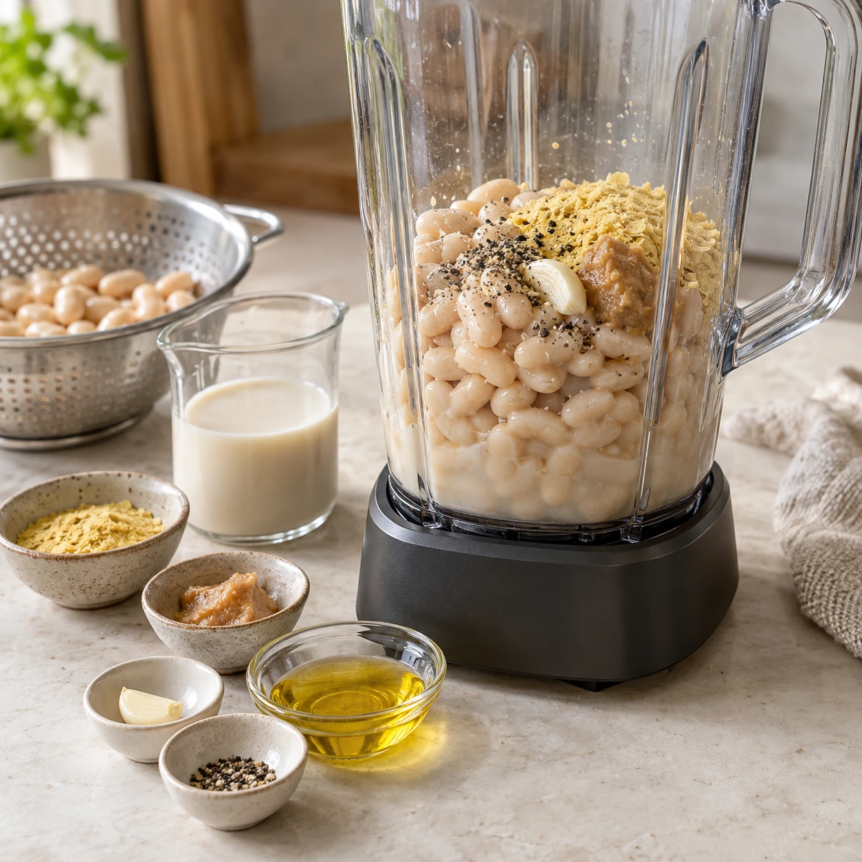 Blend the white-bean sauce