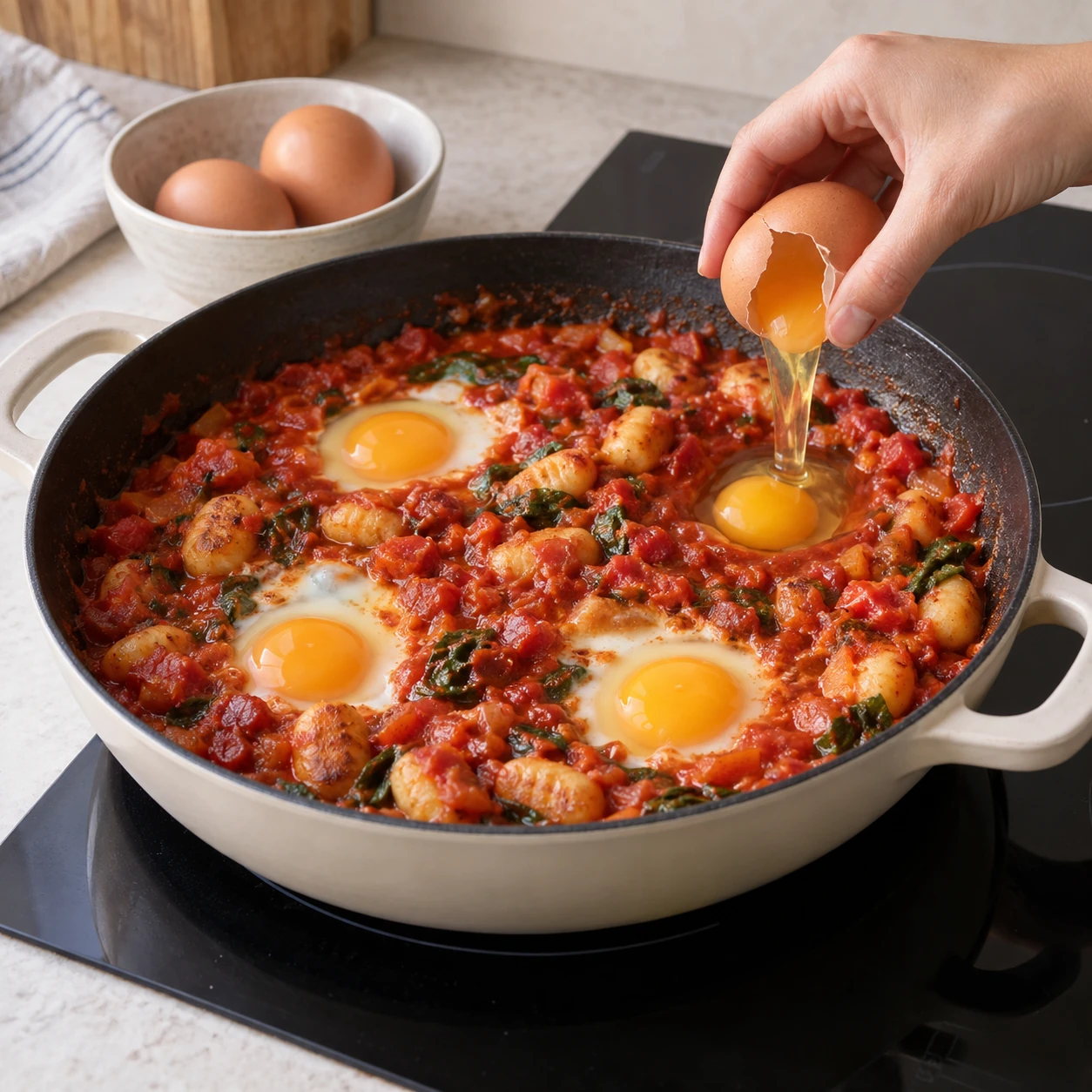Bake the eggs