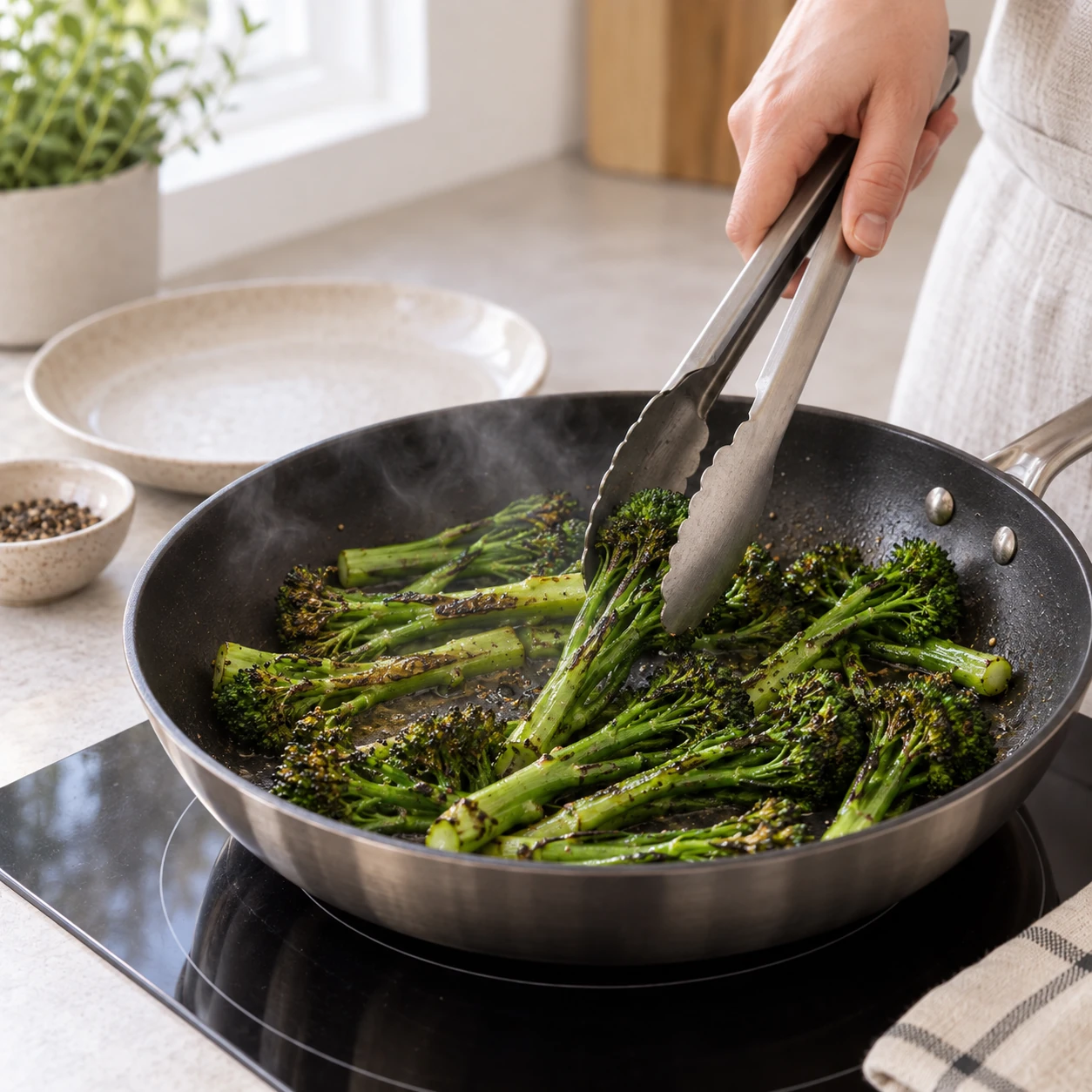 Char the broccolini