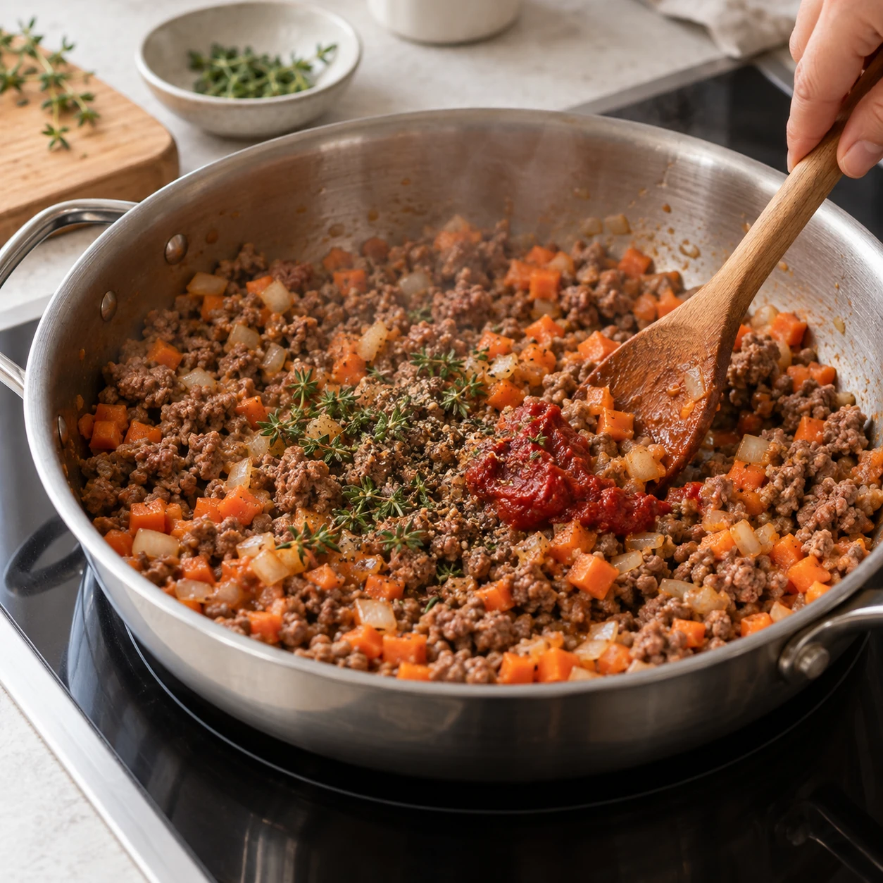 Make the lamb filling