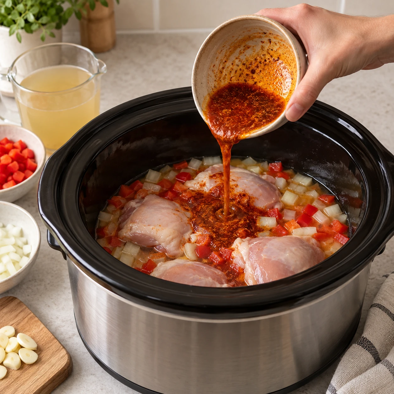 Load the slow cooker