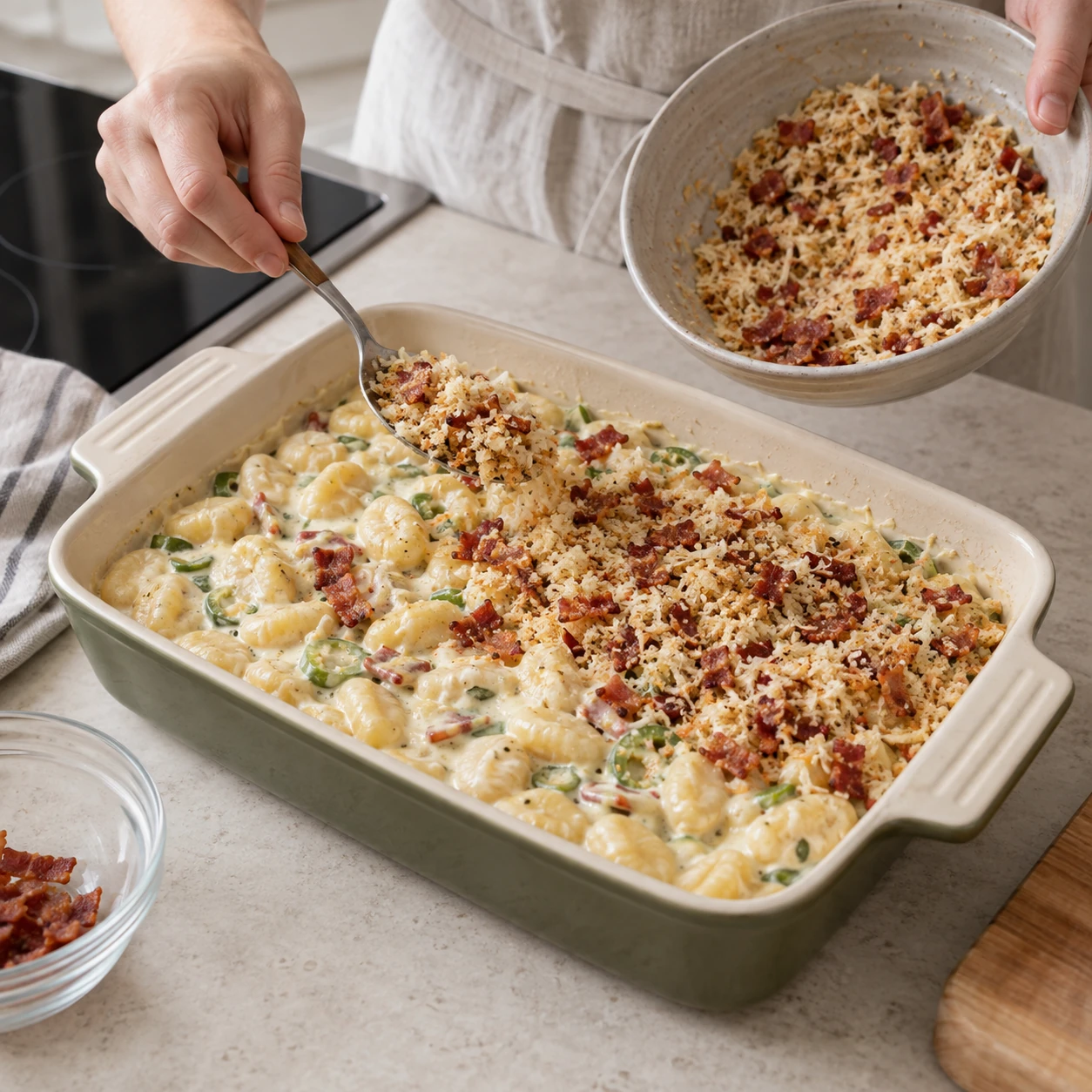 Add the Parmesan-panko lid