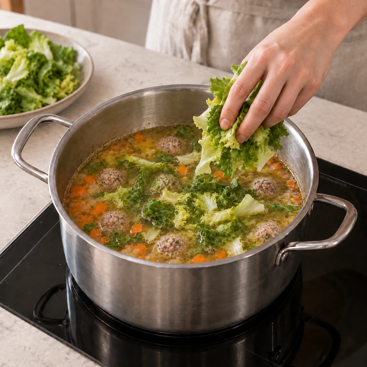 Add the escarole