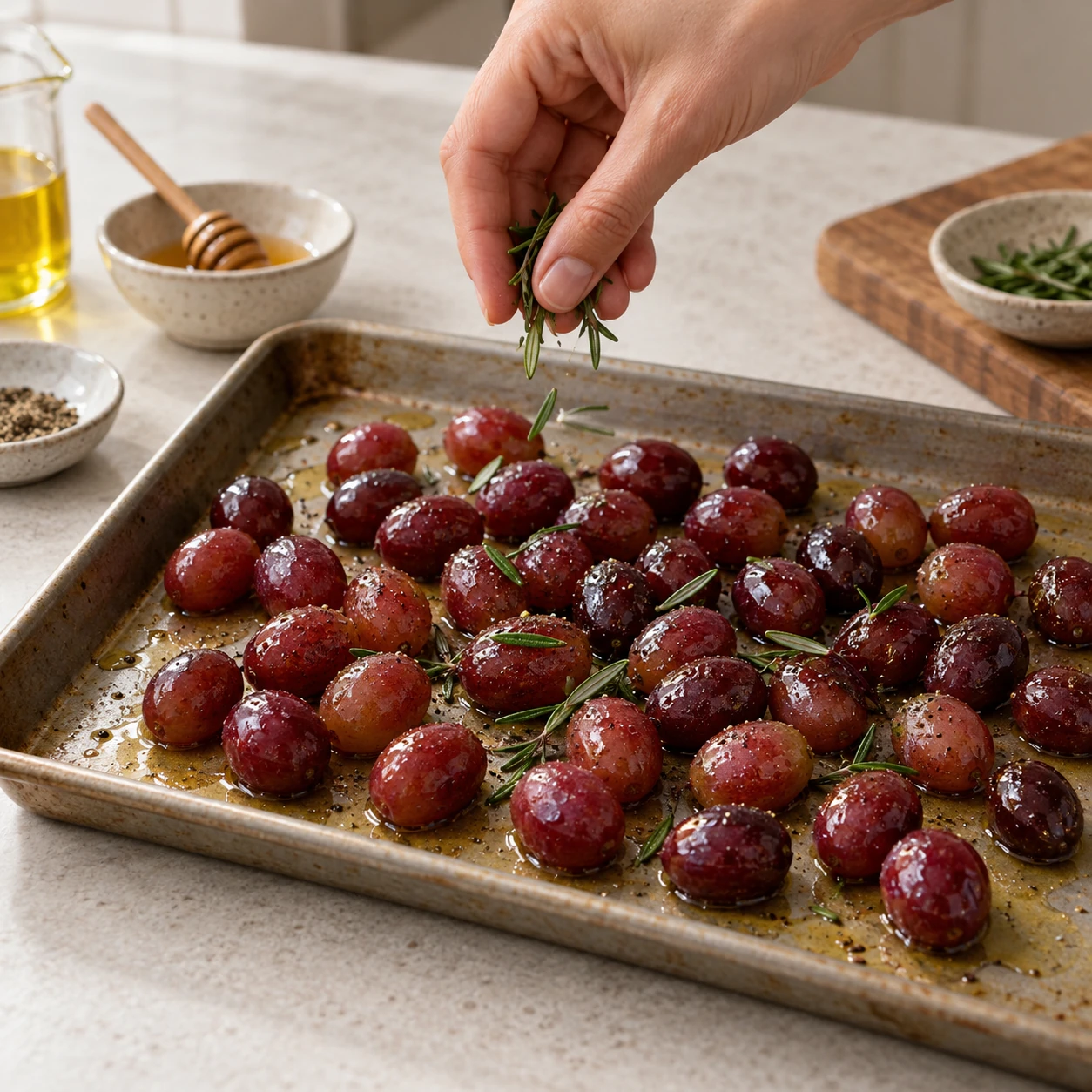 Roast the grapes