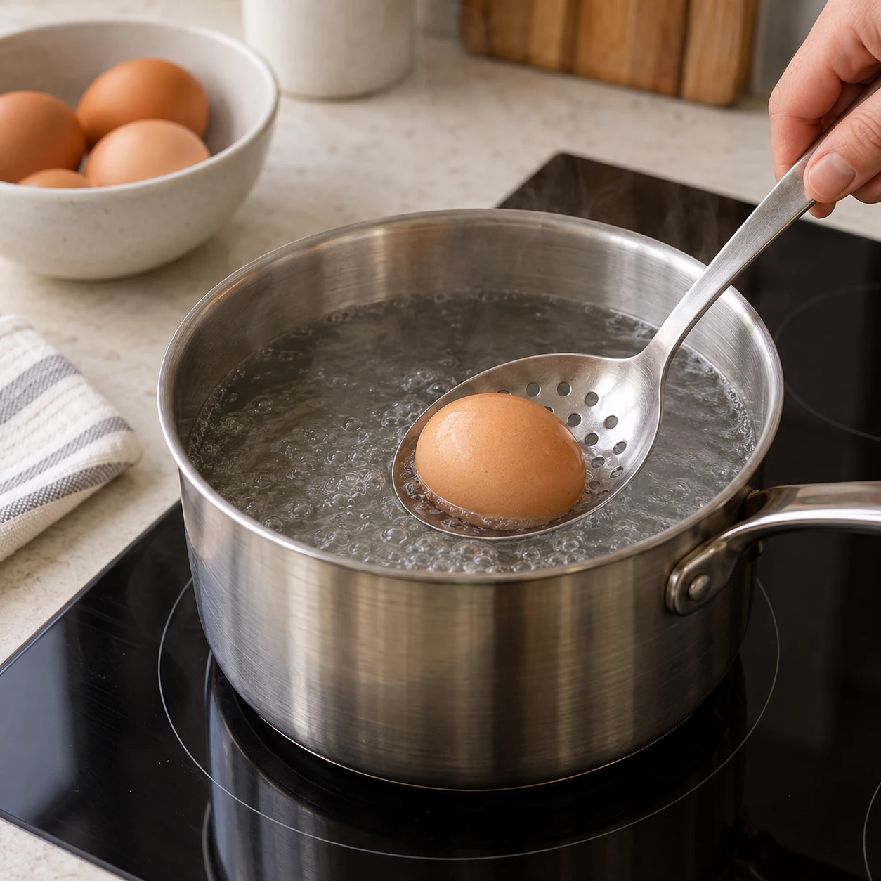 Cook the jammy eggs