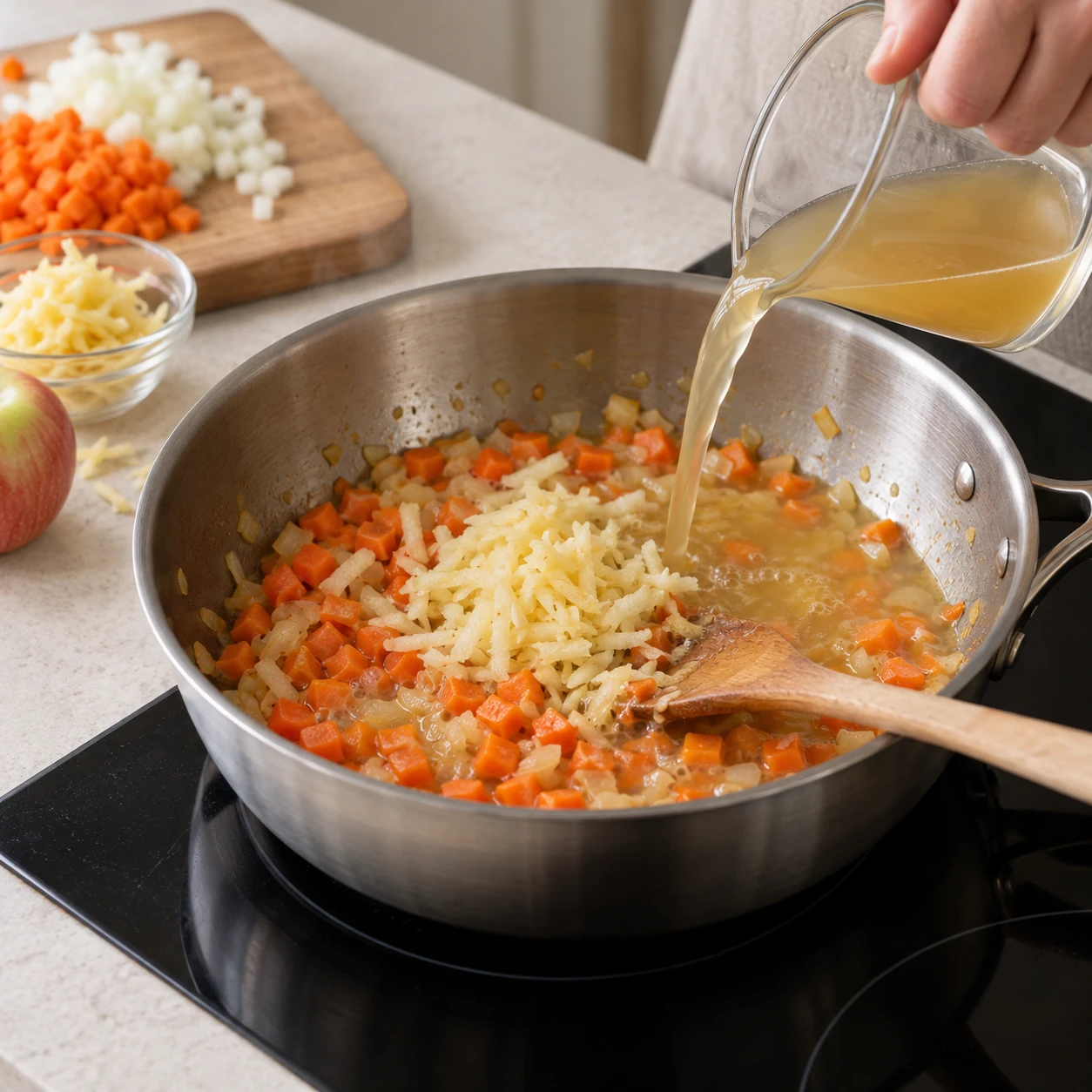 Cook the curry vegetables