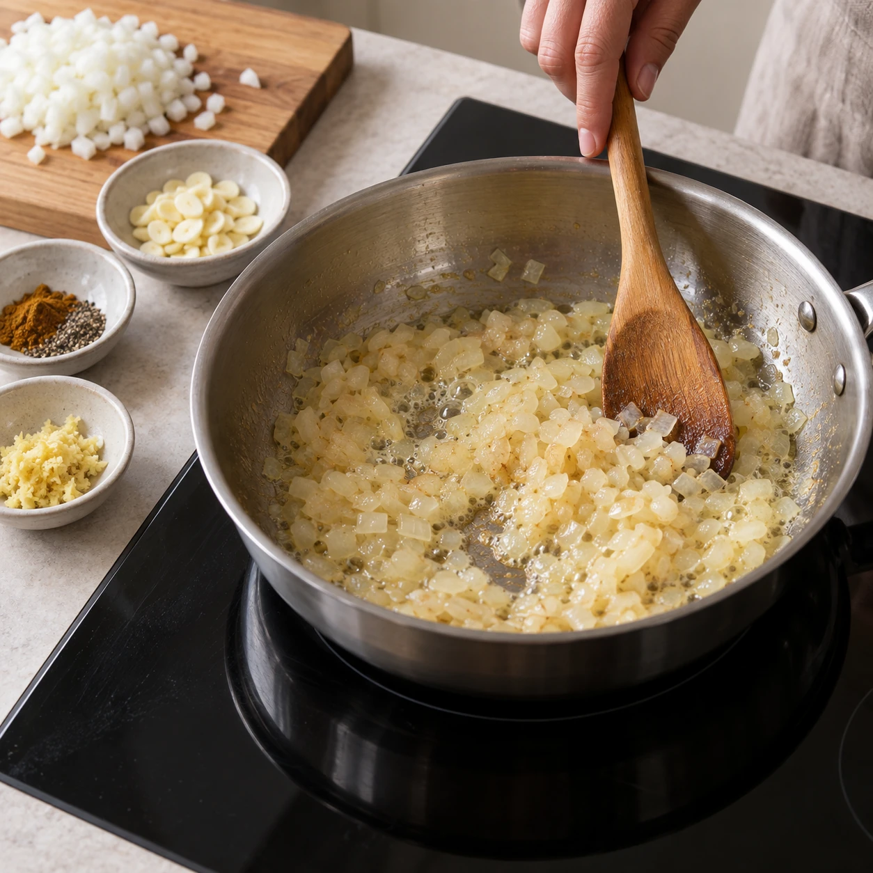 Soften the sauce base