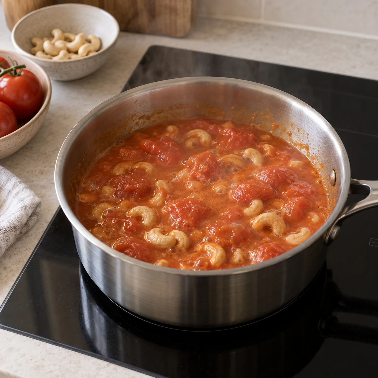 Simmer and blend the sauce