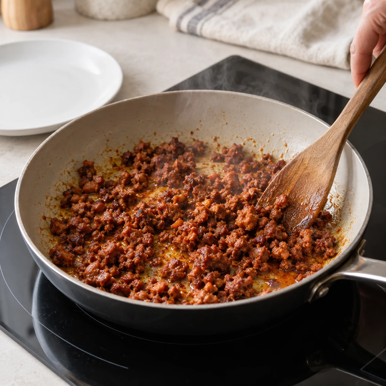 Cook the chorizo
