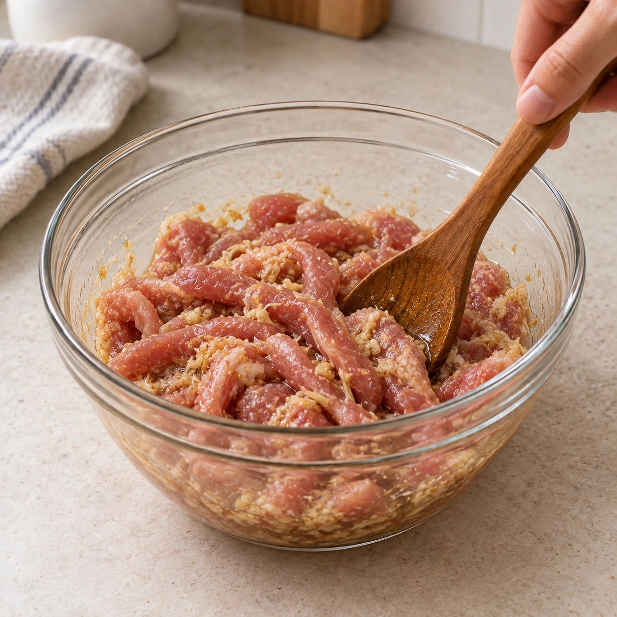Marinate the pork