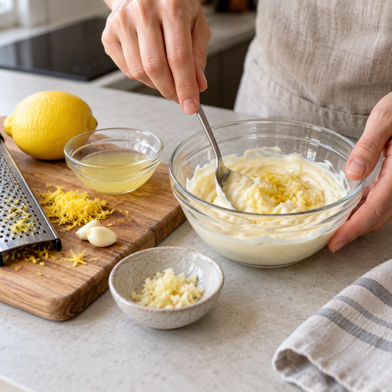 Make the safe garlic aioli