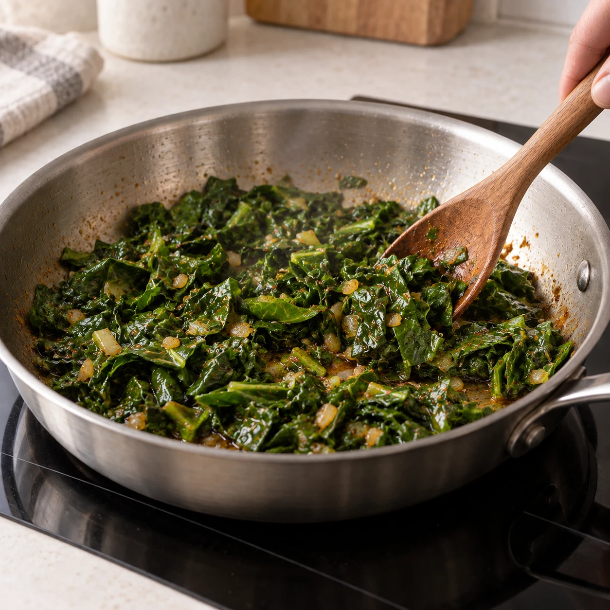 Cook the greens