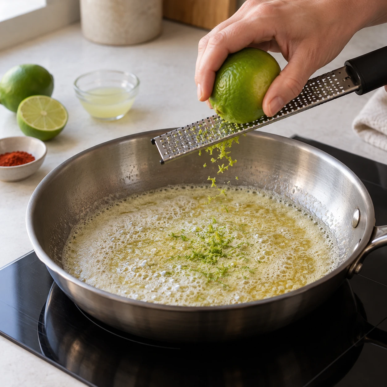 Make the lime-chile butter