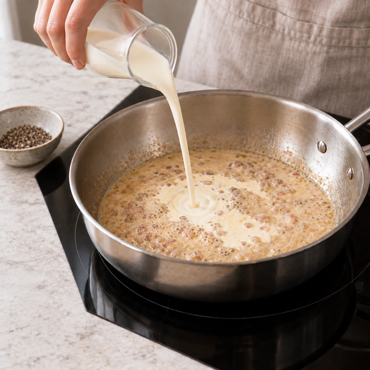 Finish the cream base