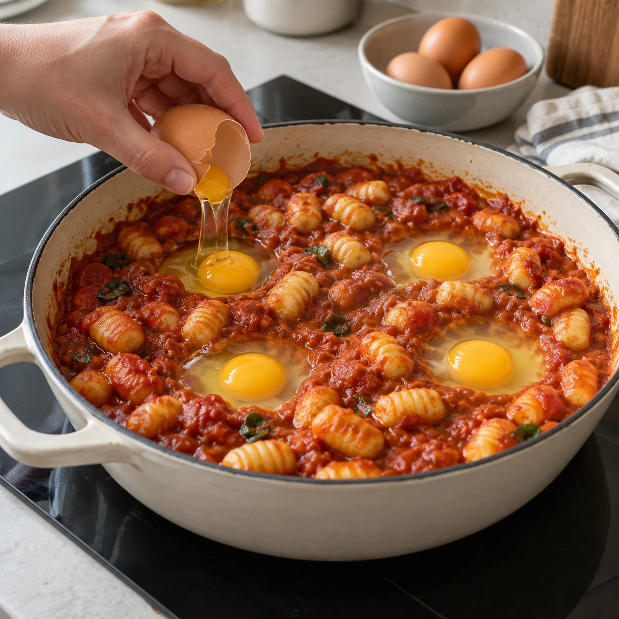 Bake the eggs