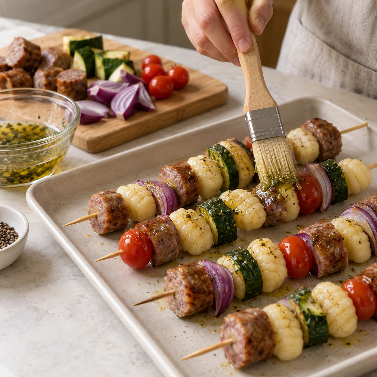Assemble the skewers