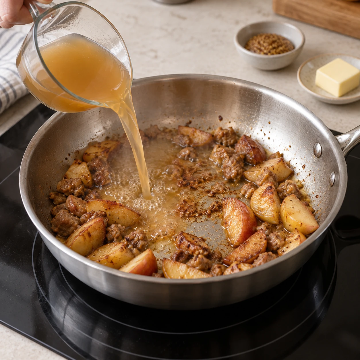 Reduce the cider glaze