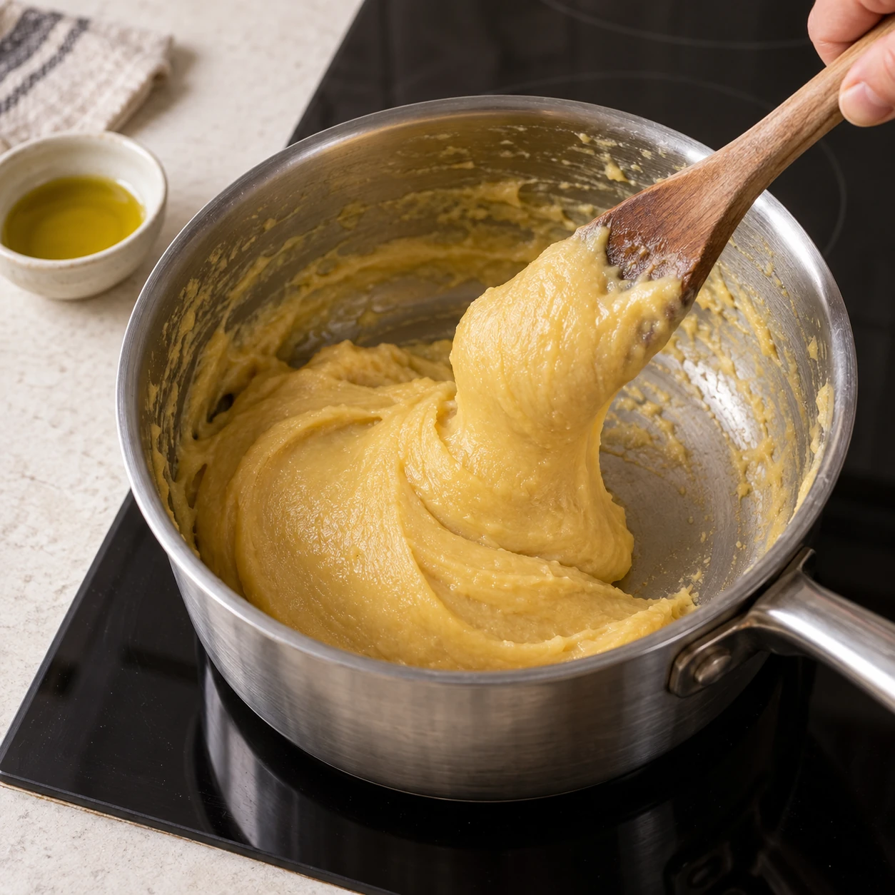 Cook the chickpea mass