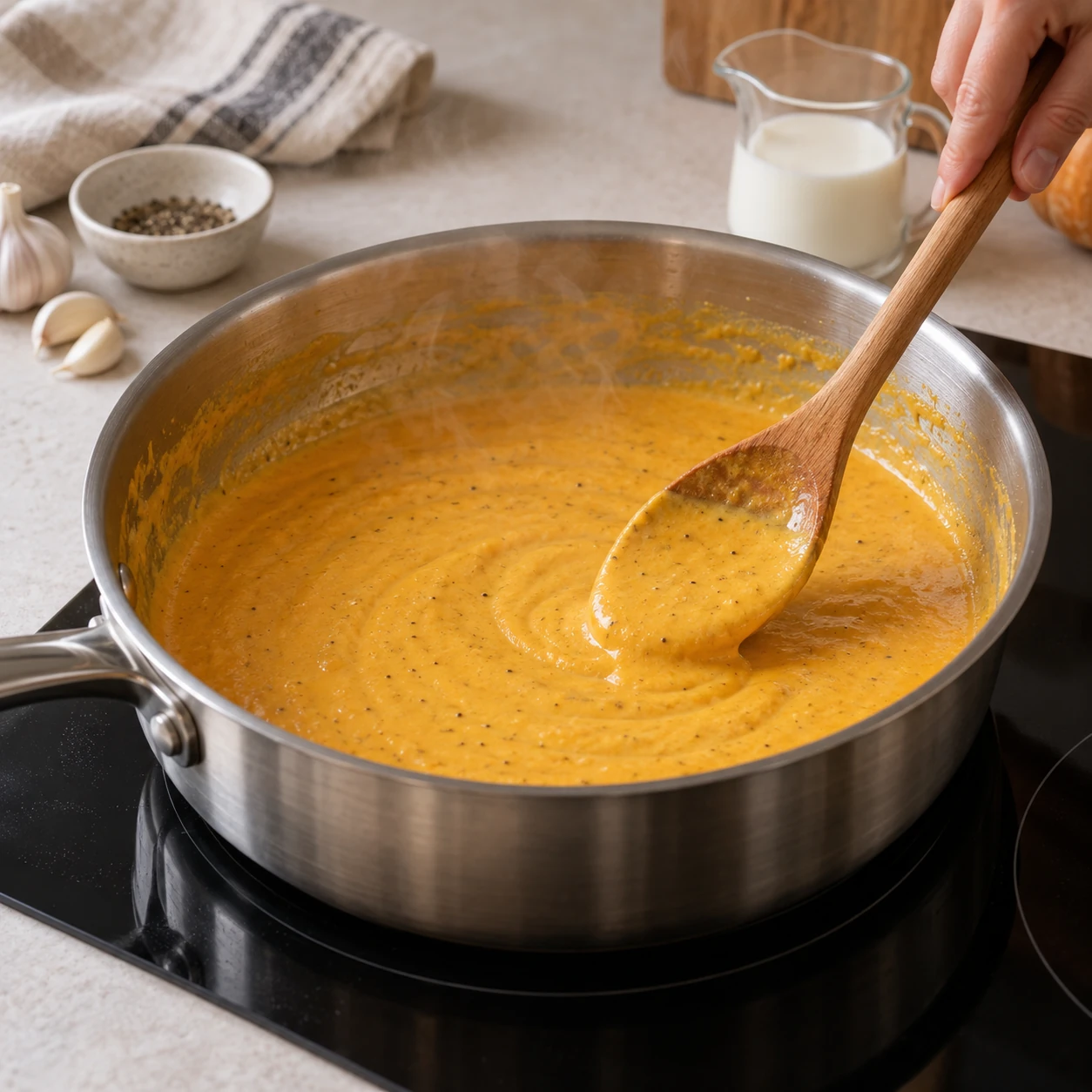 Build the pumpkin cream