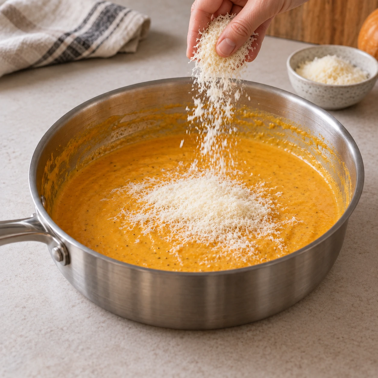 Finish the sauce off heat
