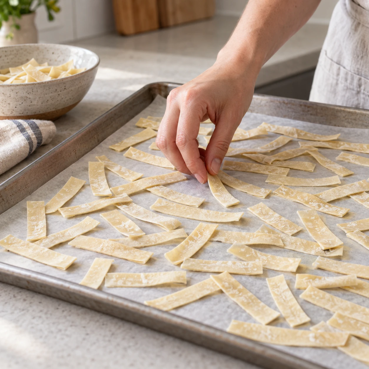 Make the wonton pieces