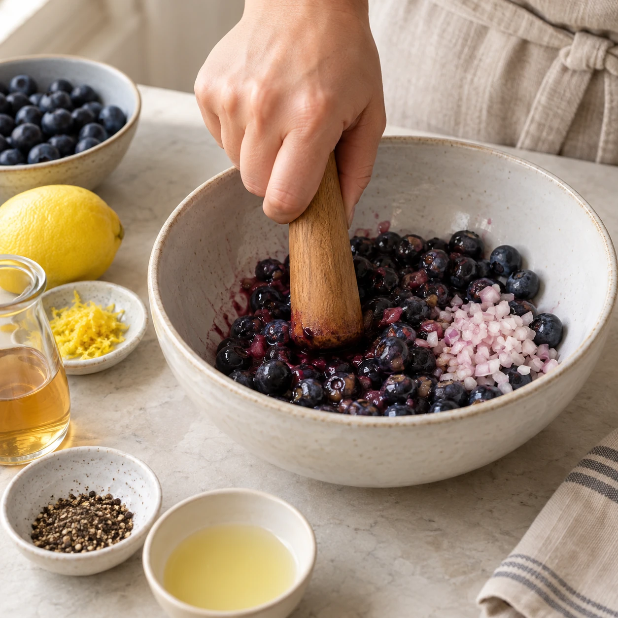 Make the blueberry relish