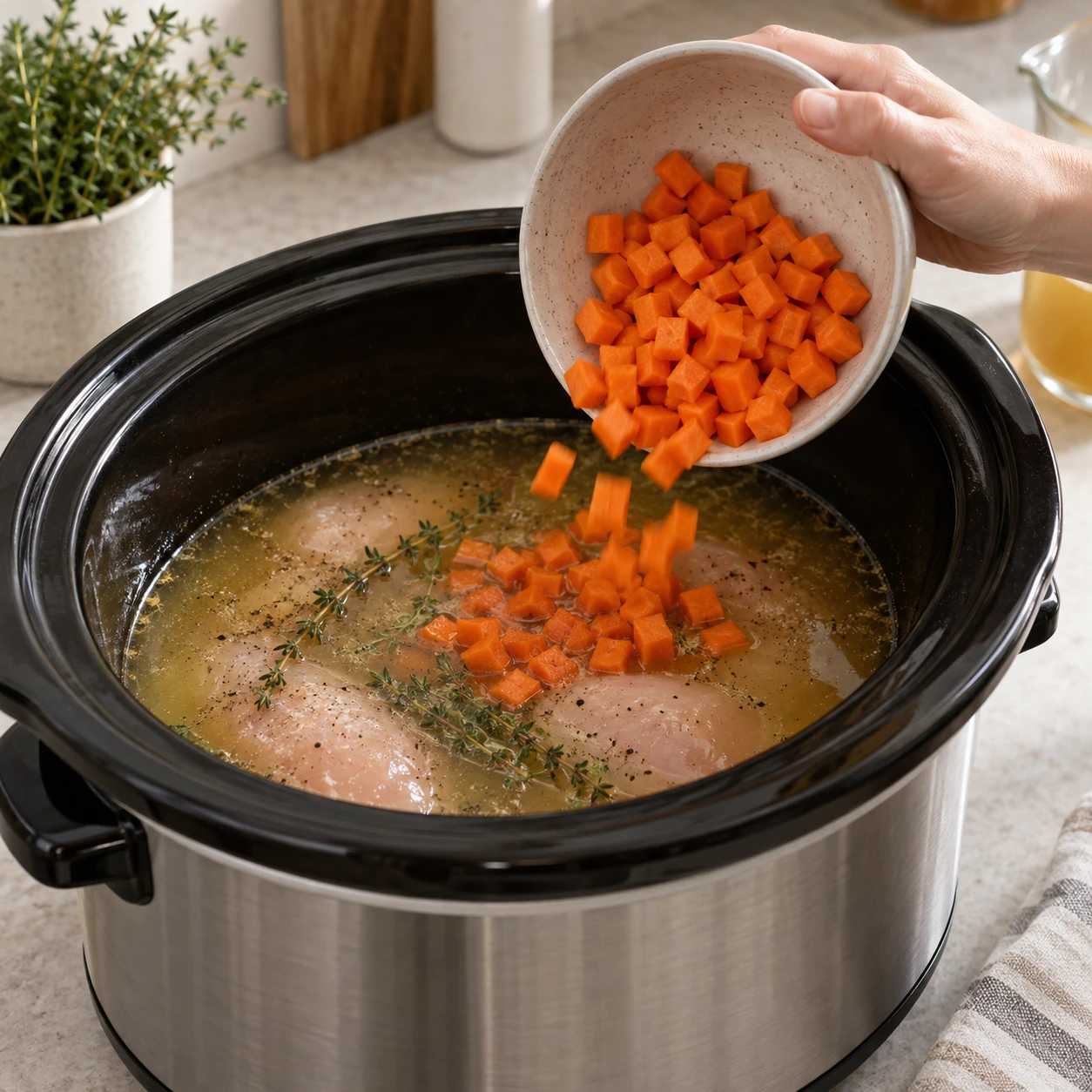 Load the slow cooker