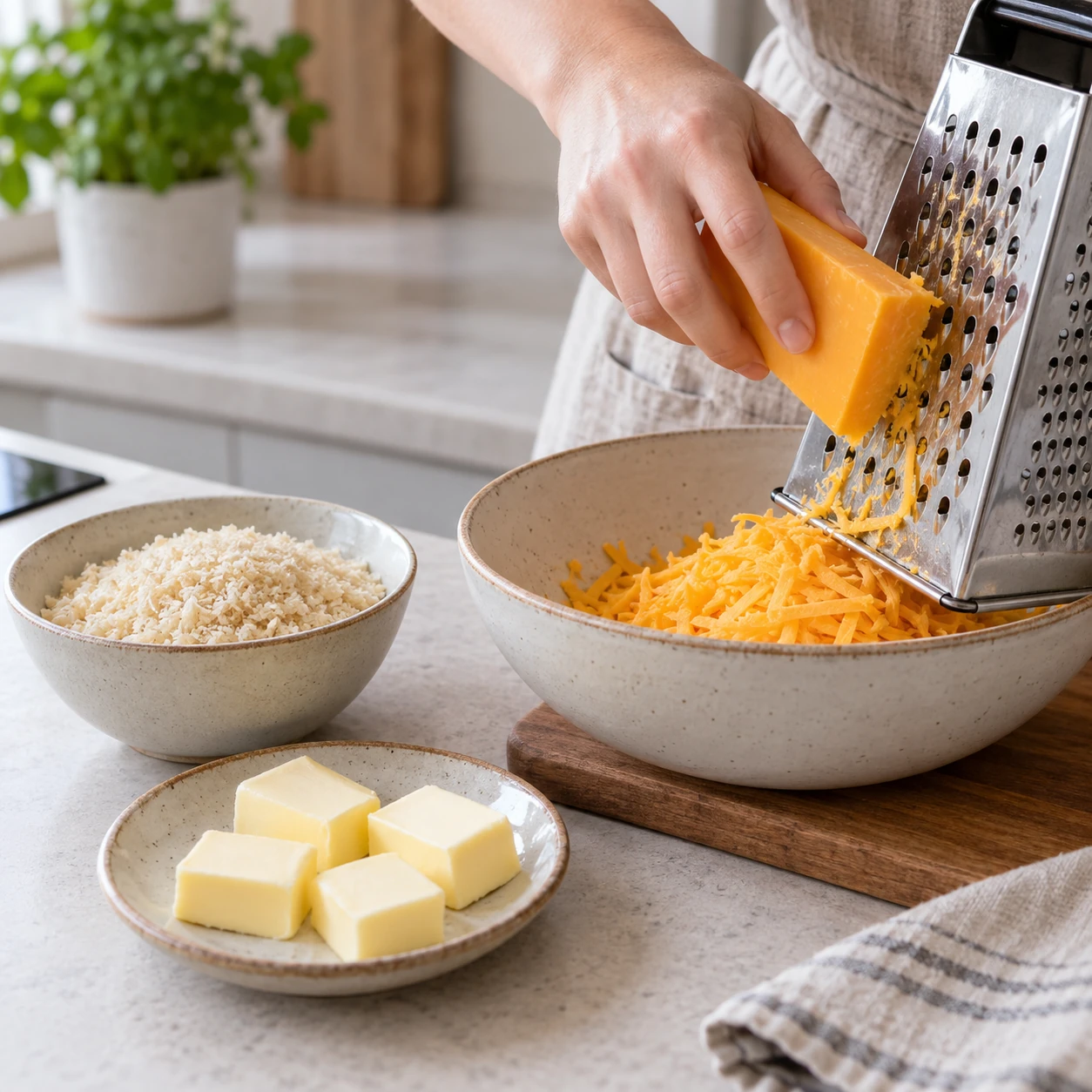 Prepare the cheese and topping
