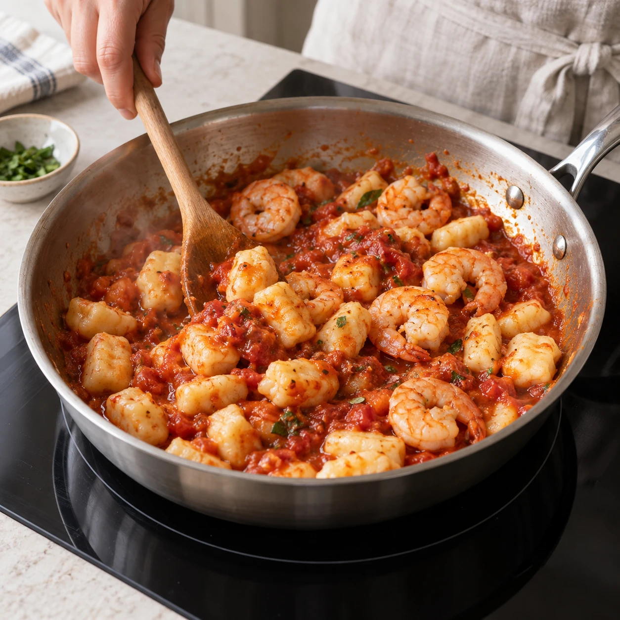 Return the shrimp briefly