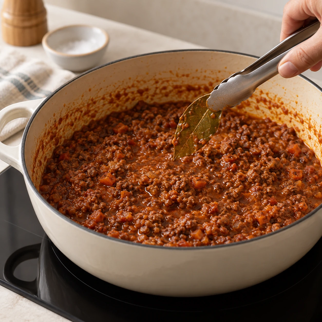 Finish the ragù and heat the oven