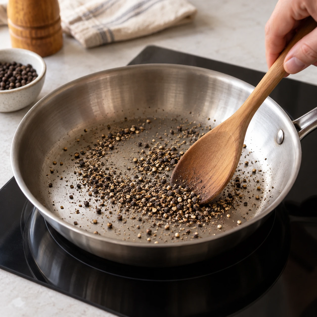 Toast the pepper