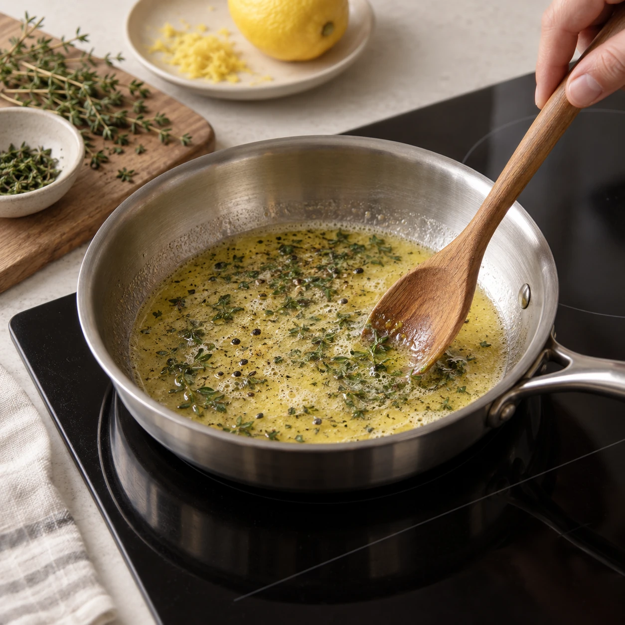 Make the lemon thyme butter