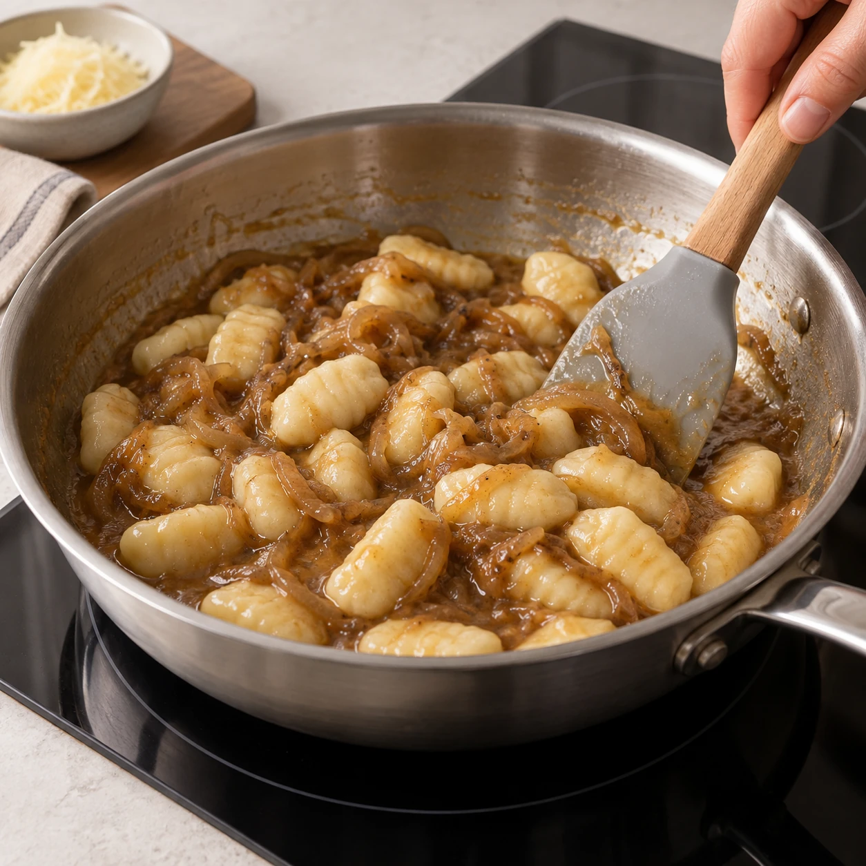 Coat the soft gnocchi