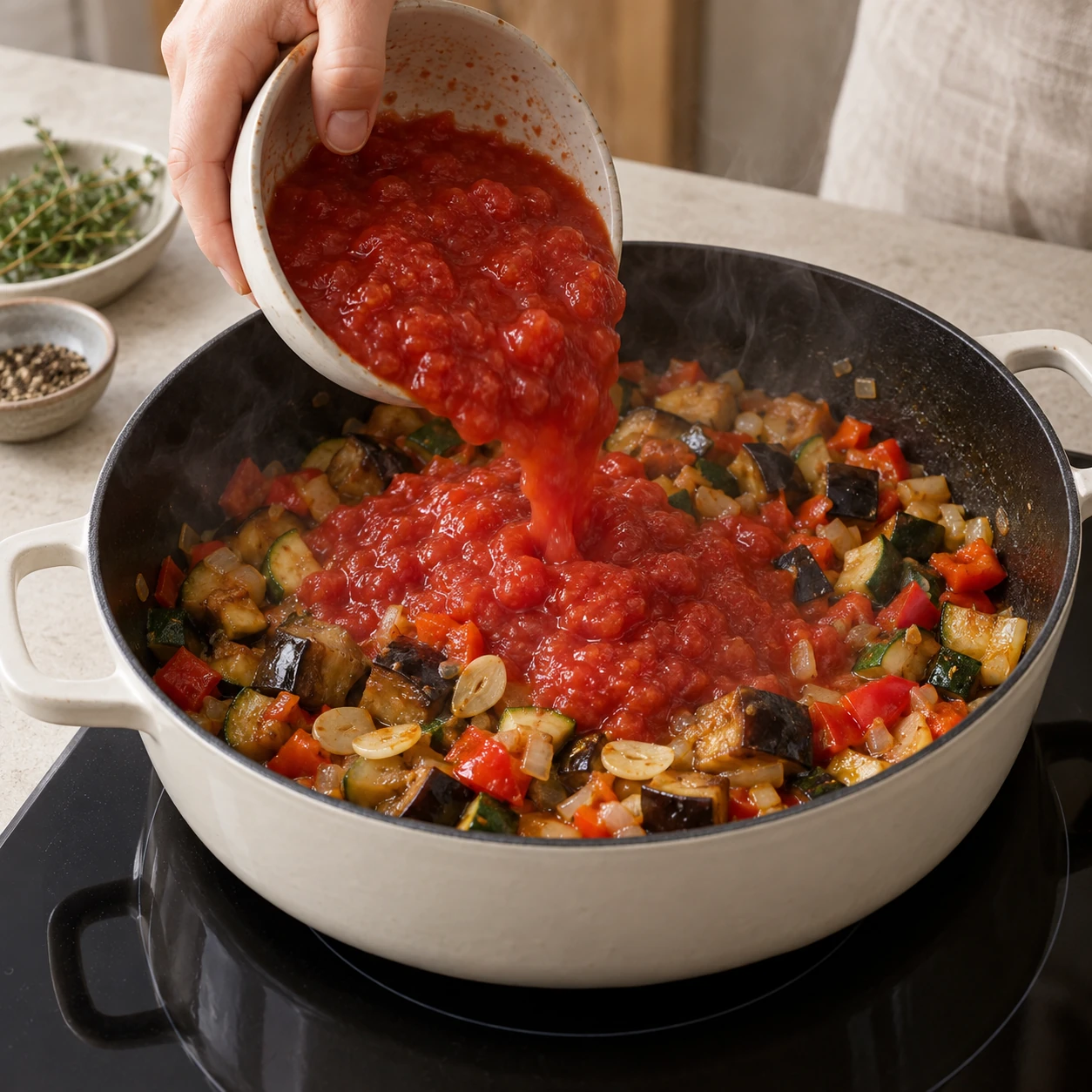 Stew the ratatouille
