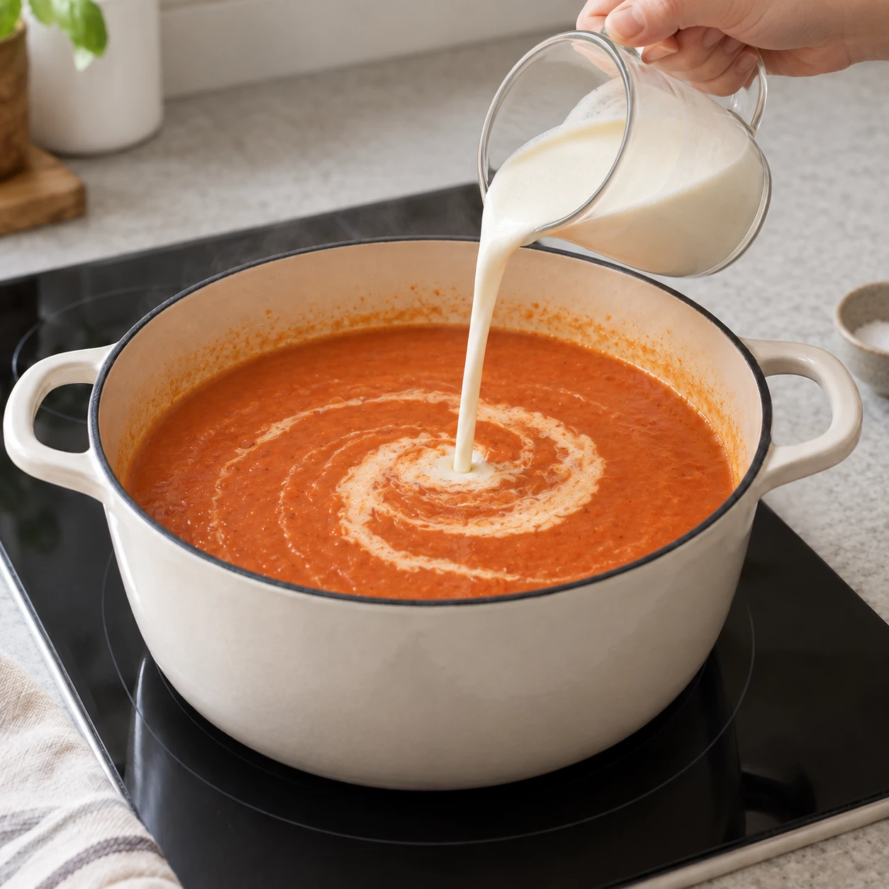 Blend and add cream