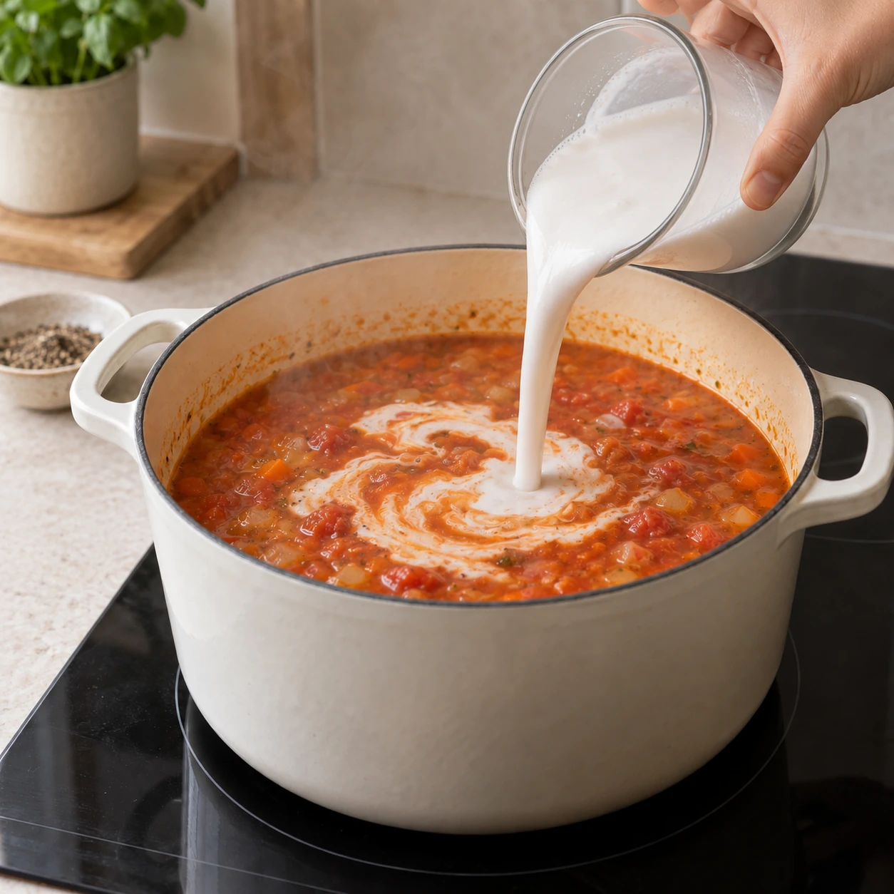 Add the coconut milk