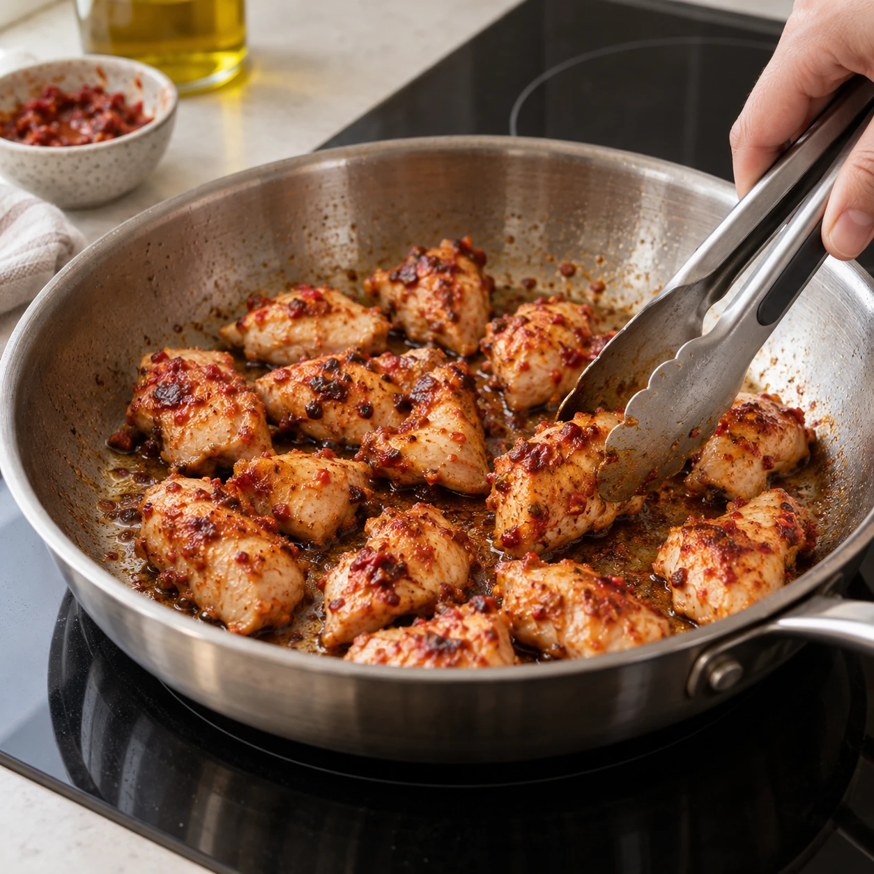 Cook the Calabrian chicken