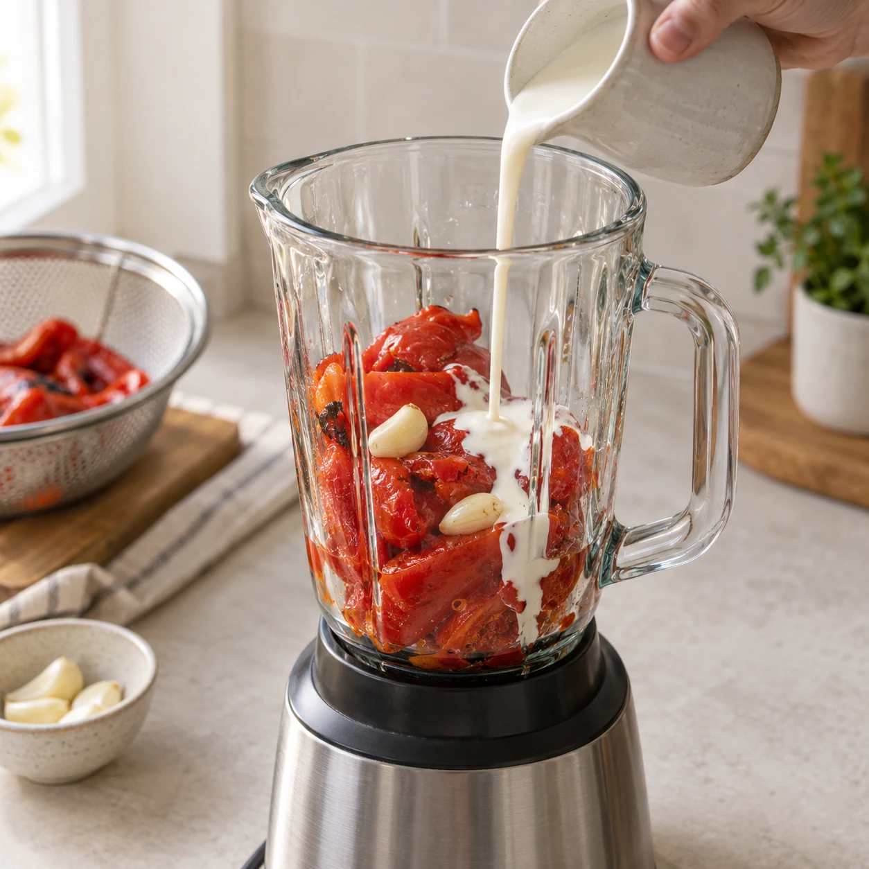 Blend the pepper sauce