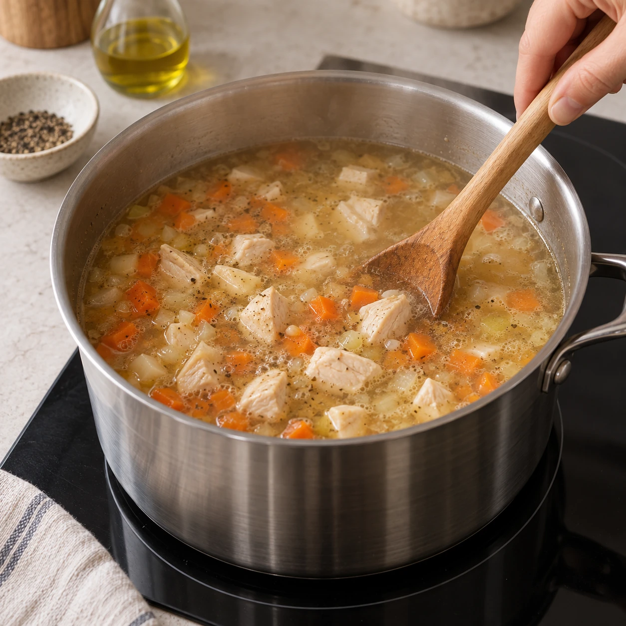 Build the chicken broth