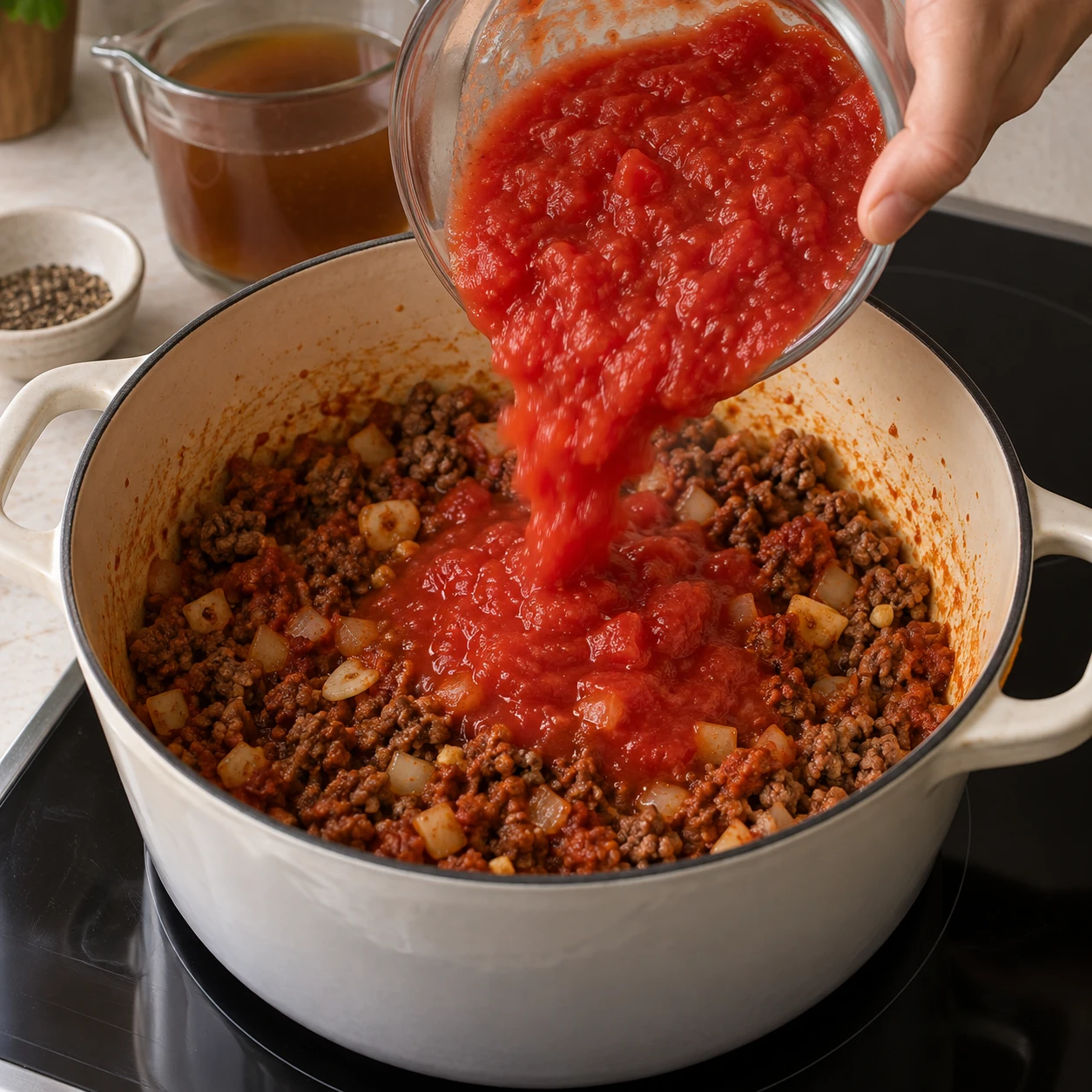 Build the tomato broth