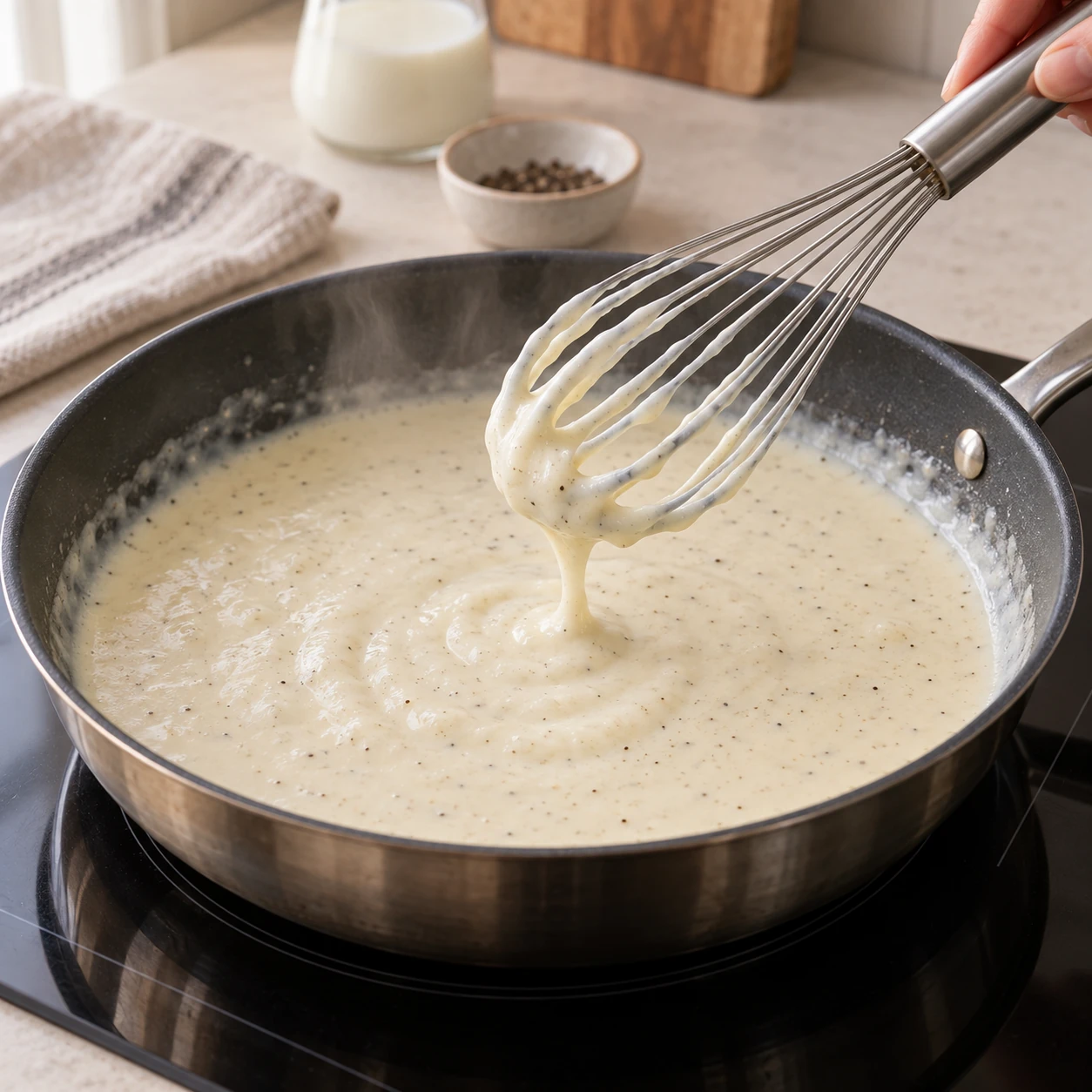 Thicken the milk