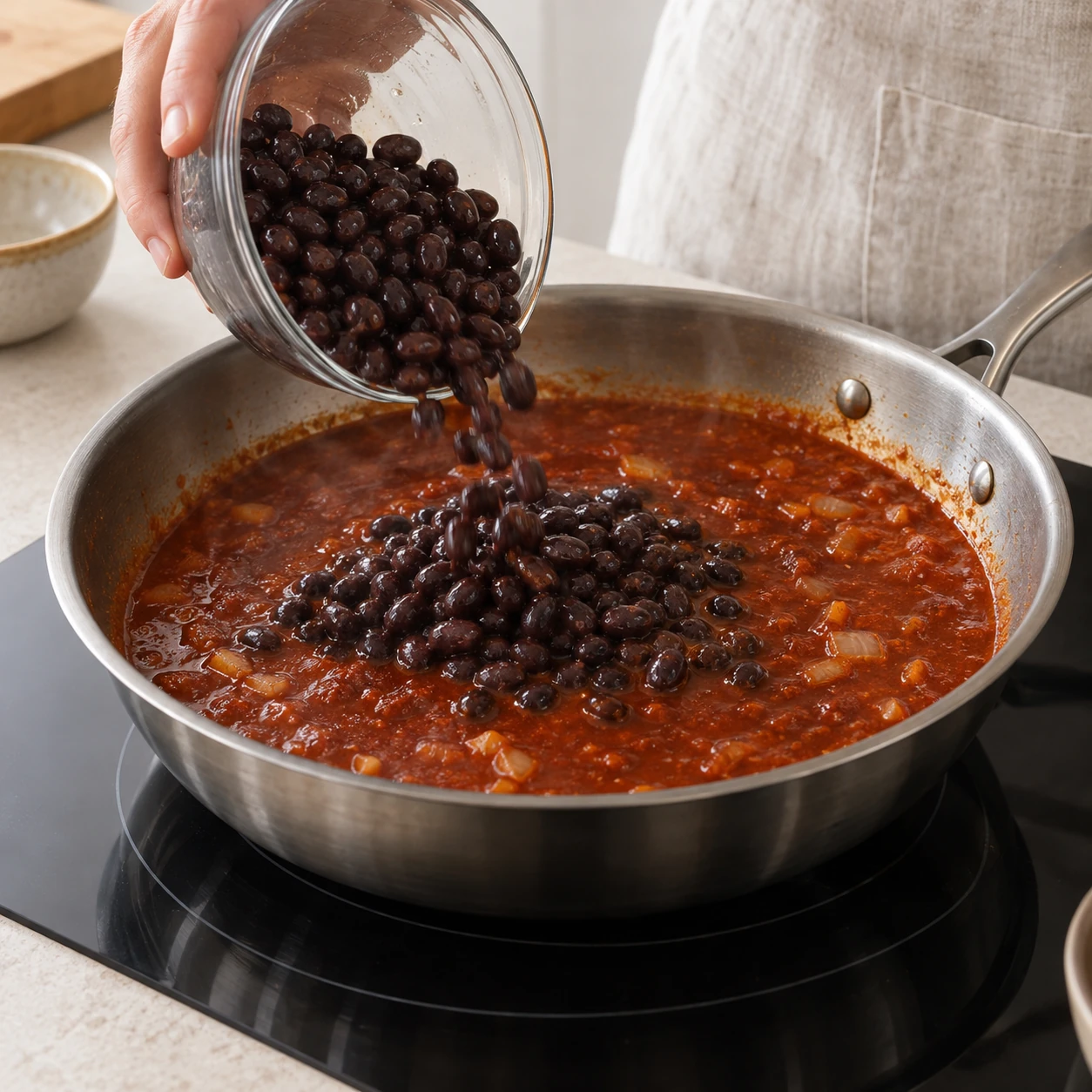 Simmer the enchilada base
